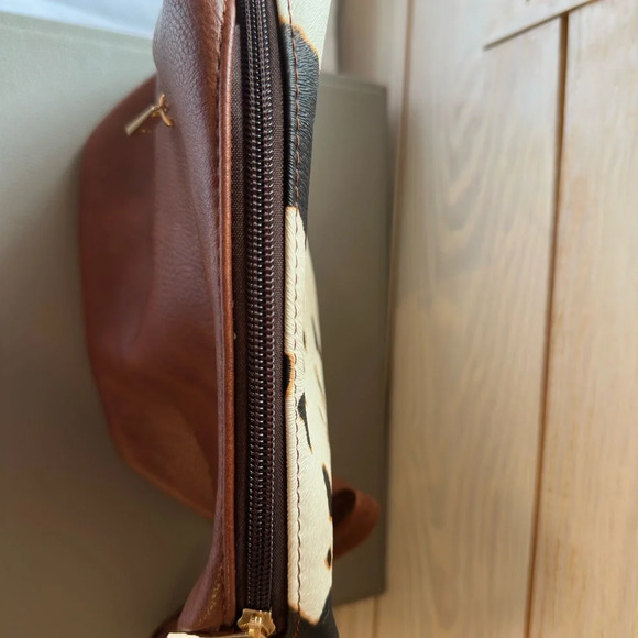 Alba Black and Brown Patterned Vegan Leather Crossbody Bag - Picture 5 of 10